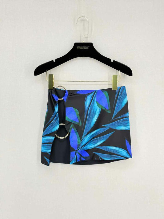Pre-loved LOUISA BALLOU Black & Blue Size Small Mini Skirt at Reems Closet