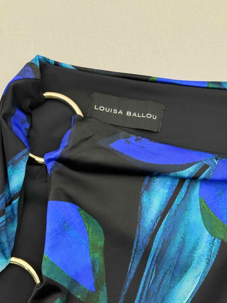 Pre-loved LOUISA BALLOU Black & Blue Size Small Mini Skirt at Reems Closet