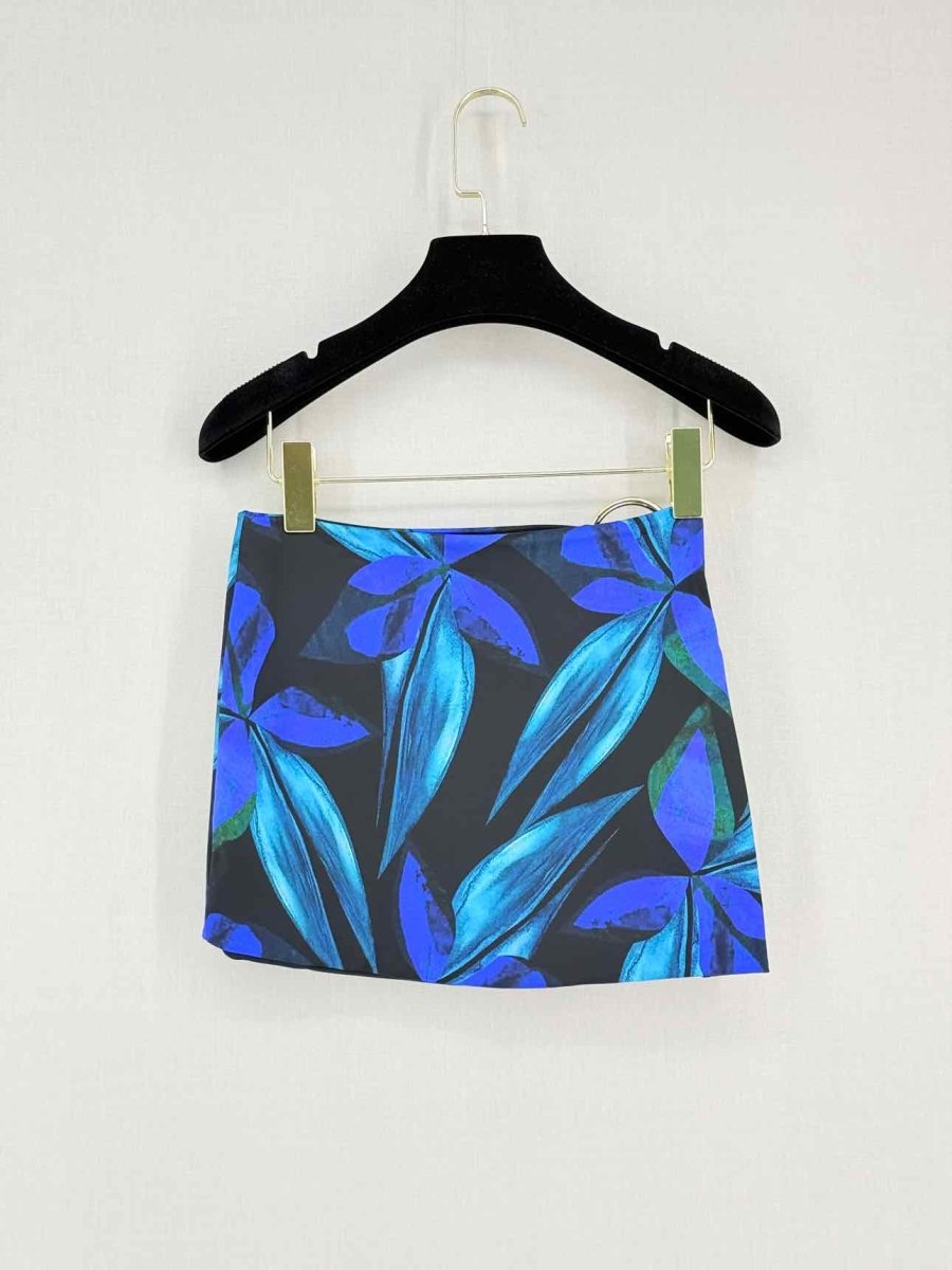 Pre-loved LOUISA BALLOU Black & Blue Size Small Mini Skirt at Reems Closet