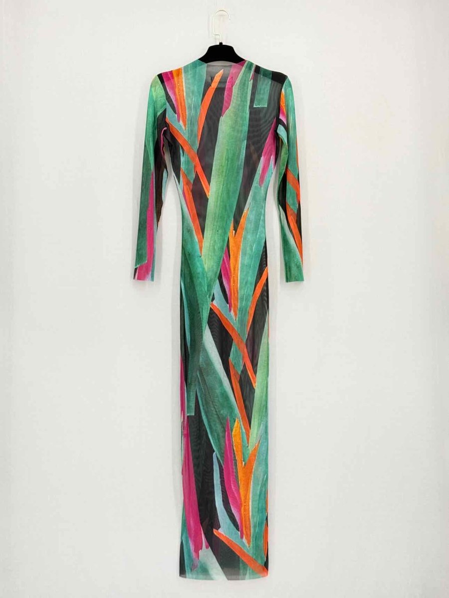 Pre-loved LOUISA BALLOU Green Multicolor Size Small Long Dress at Reems Closet