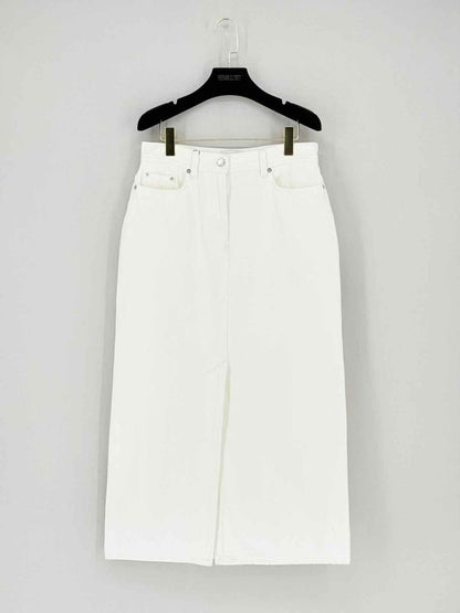 Pre - loved LOULOU STUDIO Rona Denim White Size Medium Midi Skirt at Reems Closet