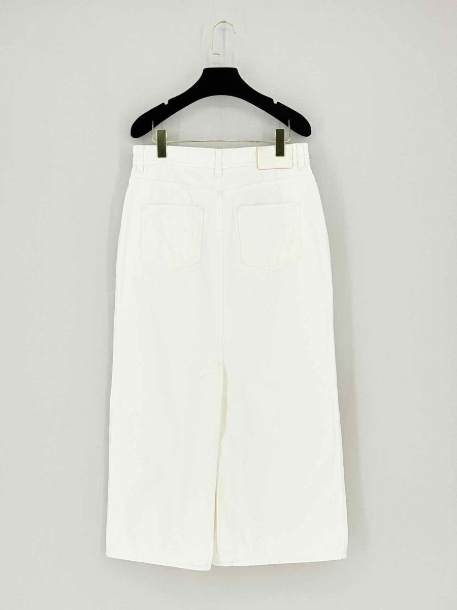 Pre - loved LOULOU STUDIO Rona Denim White Size Medium Midi Skirt at Reems Closet