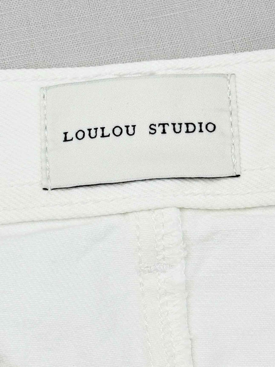 Pre - loved LOULOU STUDIO Rona Denim White Size Medium Midi Skirt at Reems Closet