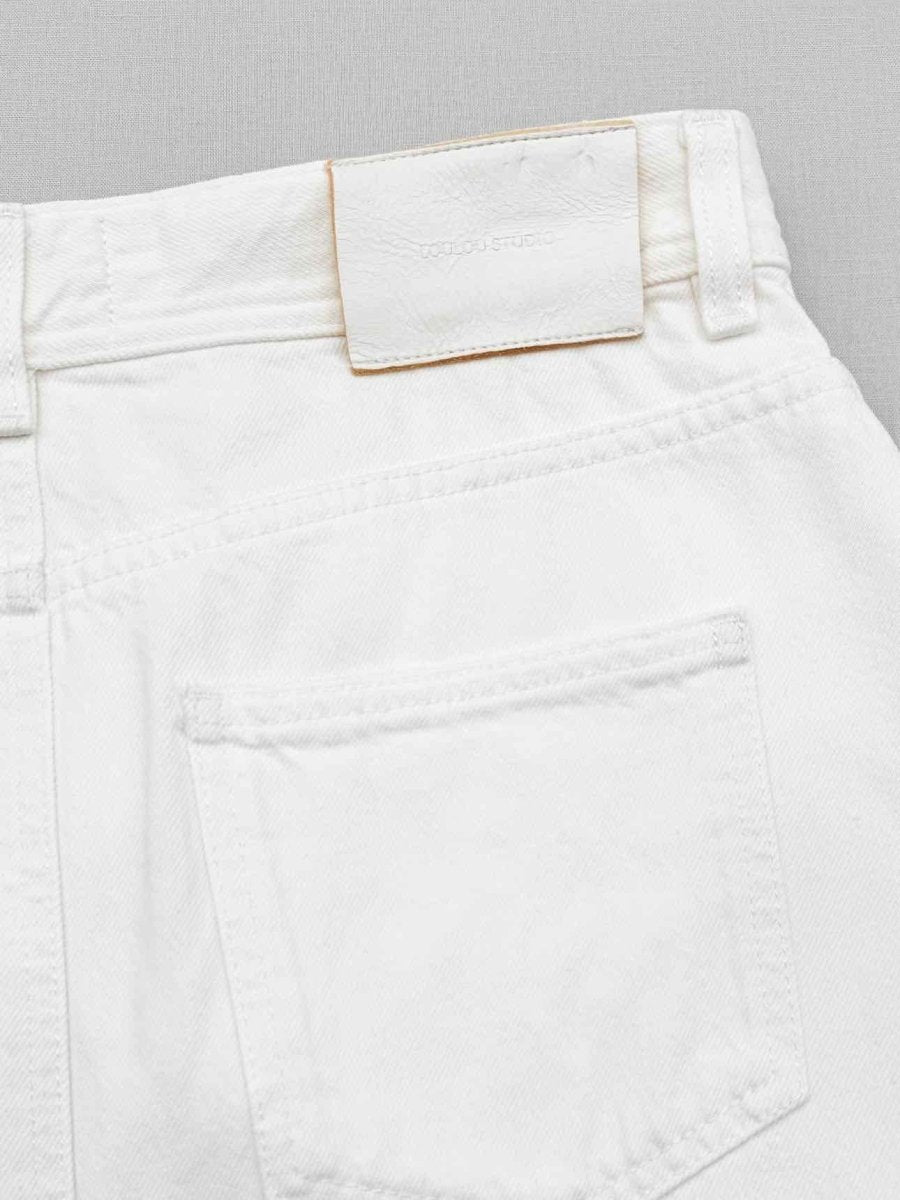 Pre - loved LOULOU STUDIO Rona Denim White Size Medium Midi Skirt at Reems Closet