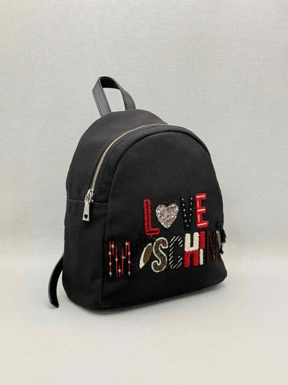 Pre-loved LOVE MOSCHINO Black Backpack at Reems Closet