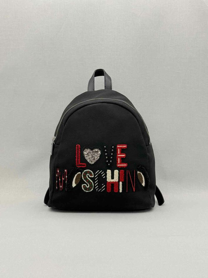 Pre-loved LOVE MOSCHINO Black Backpack at Reems Closet