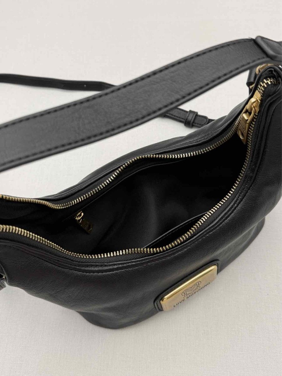 Pre - loved LOVE MOSCHINO Black Hobo bag at Reems Closet