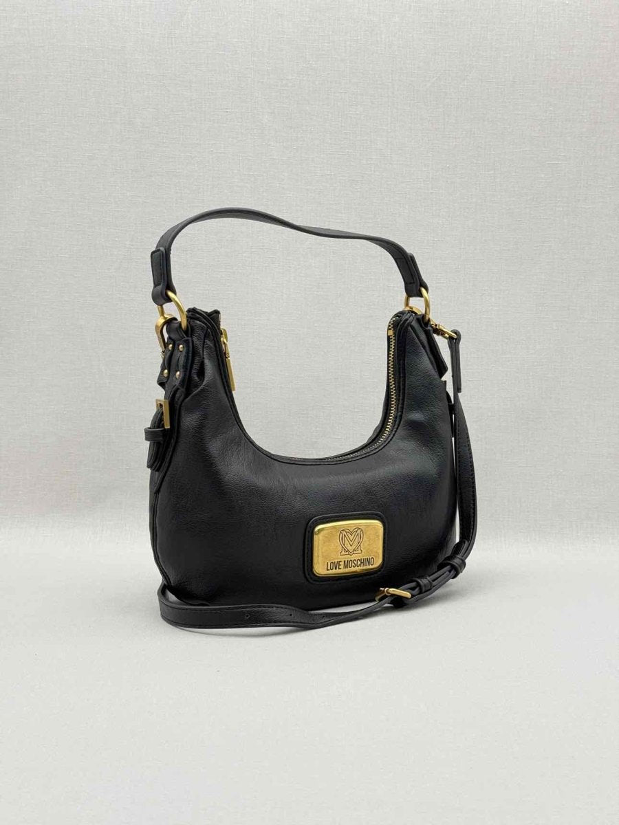 Pre - loved LOVE MOSCHINO Black Hobo bag at Reems Closet