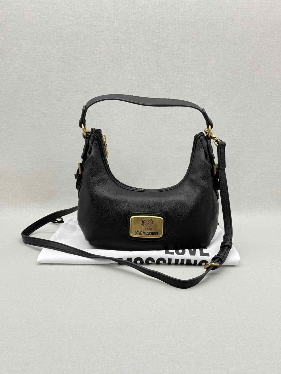 Pre - loved LOVE MOSCHINO Black Hobo bag at Reems Closet