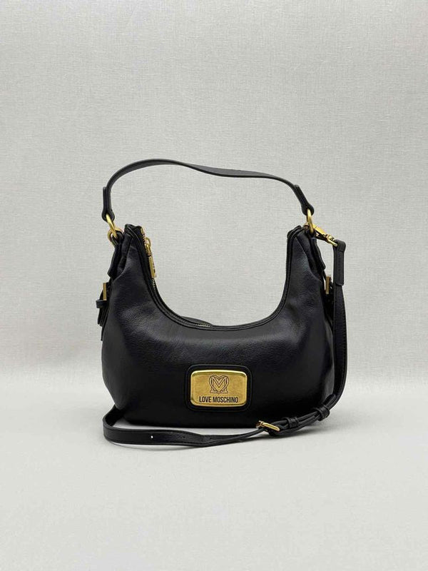 Pre - loved LOVE MOSCHINO Black Hobo bag at Reems Closet