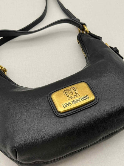 Pre - loved LOVE MOSCHINO Black Hobo bag at Reems Closet
