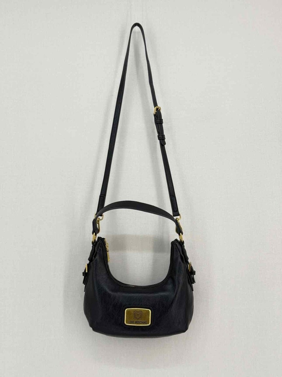 Pre - loved LOVE MOSCHINO Black Hobo bag at Reems Closet