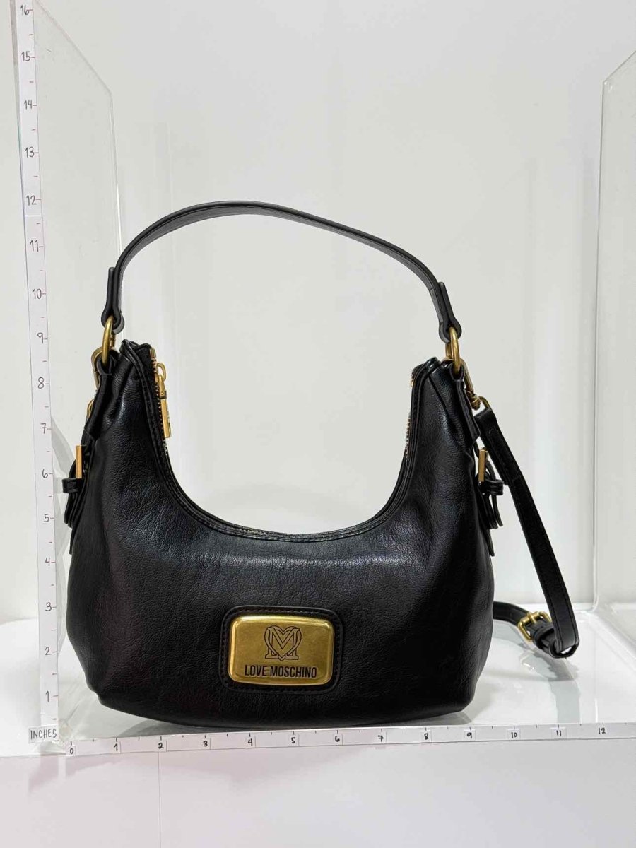 Pre - loved LOVE MOSCHINO Black Hobo bag at Reems Closet