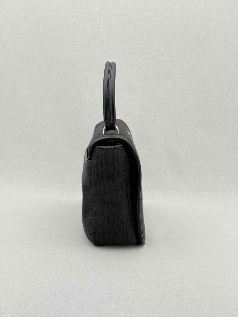 Pre - loved LOVE MOSCHINO Black Logo Print Top Handle at Reems Closet