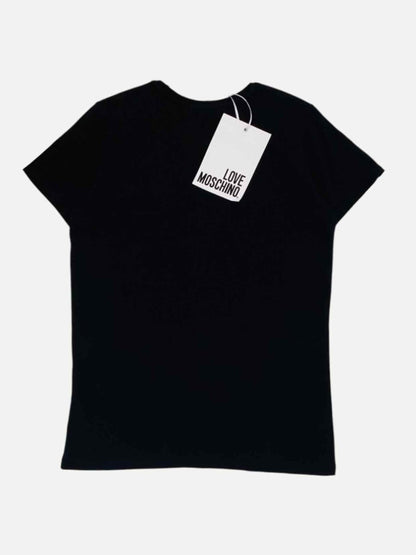 Pre - loved LOVE MOSCHINO Black Logo T-shirt at Reems Closet