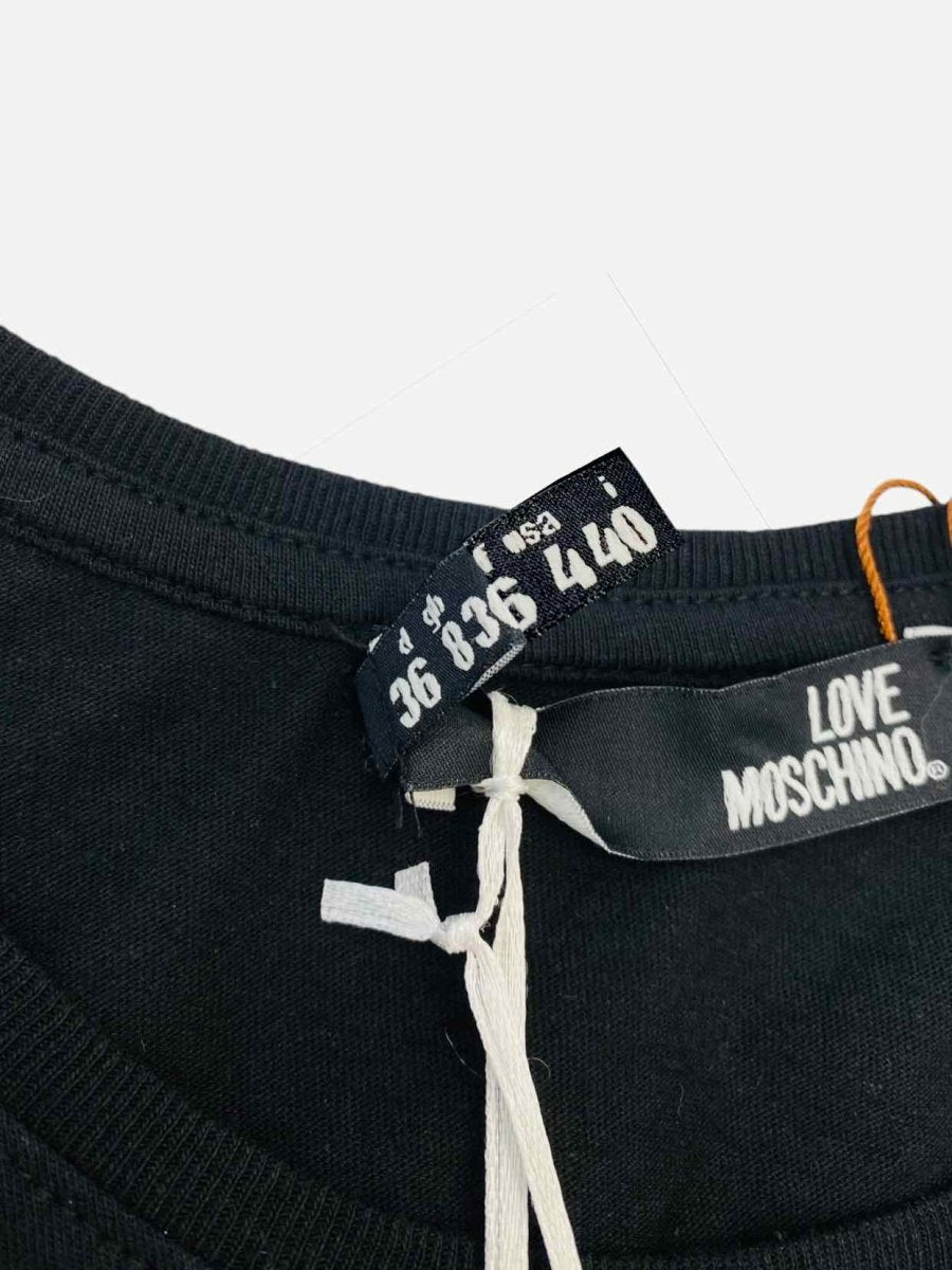 Pre - loved LOVE MOSCHINO Black Logo T-shirt at Reems Closet