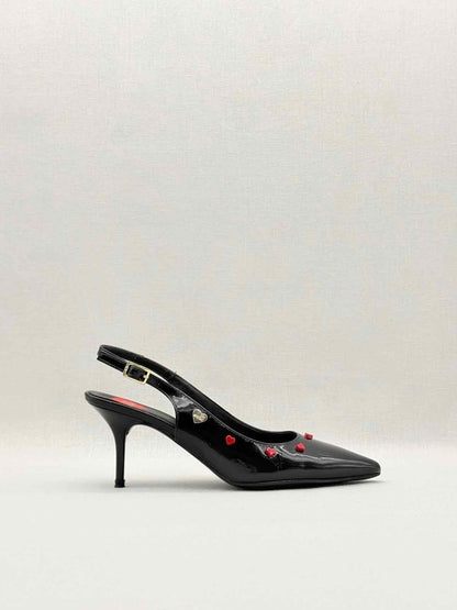 Pre - loved LOVE MOSCHINO Black Size EU 39 Slingbacks at Reems Closet