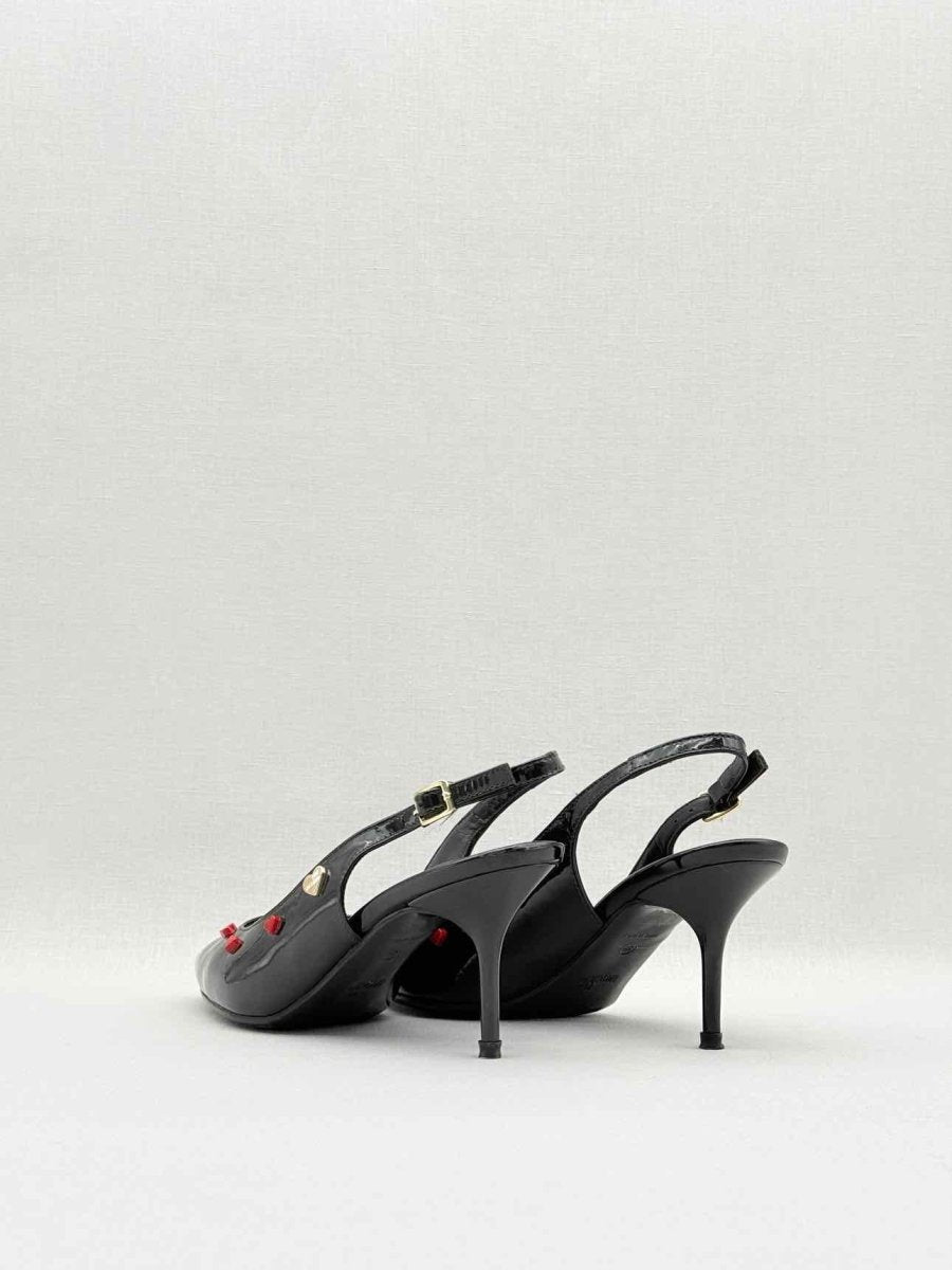 Pre - loved LOVE MOSCHINO Black Size EU 39 Slingbacks at Reems Closet