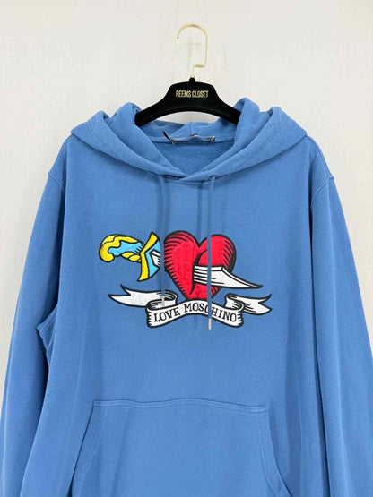 Pre - loved LOVE MOSCHINO Blue Size XXLarge Sweatshirt at Reems Closet