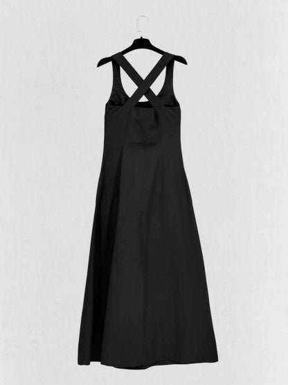 Pre - loved LOVE MOSCHINO Cross Strap Black Size US 2 Long Dress at Reems Closet