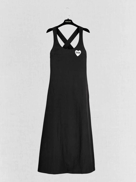 Pre - loved LOVE MOSCHINO Cross Strap Black Size US 2 Long Dress at Reems Closet