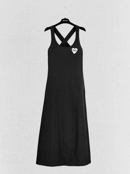 Pre - loved LOVE MOSCHINO Cross Strap Black Size US 2 Long Dress at Reems Closet