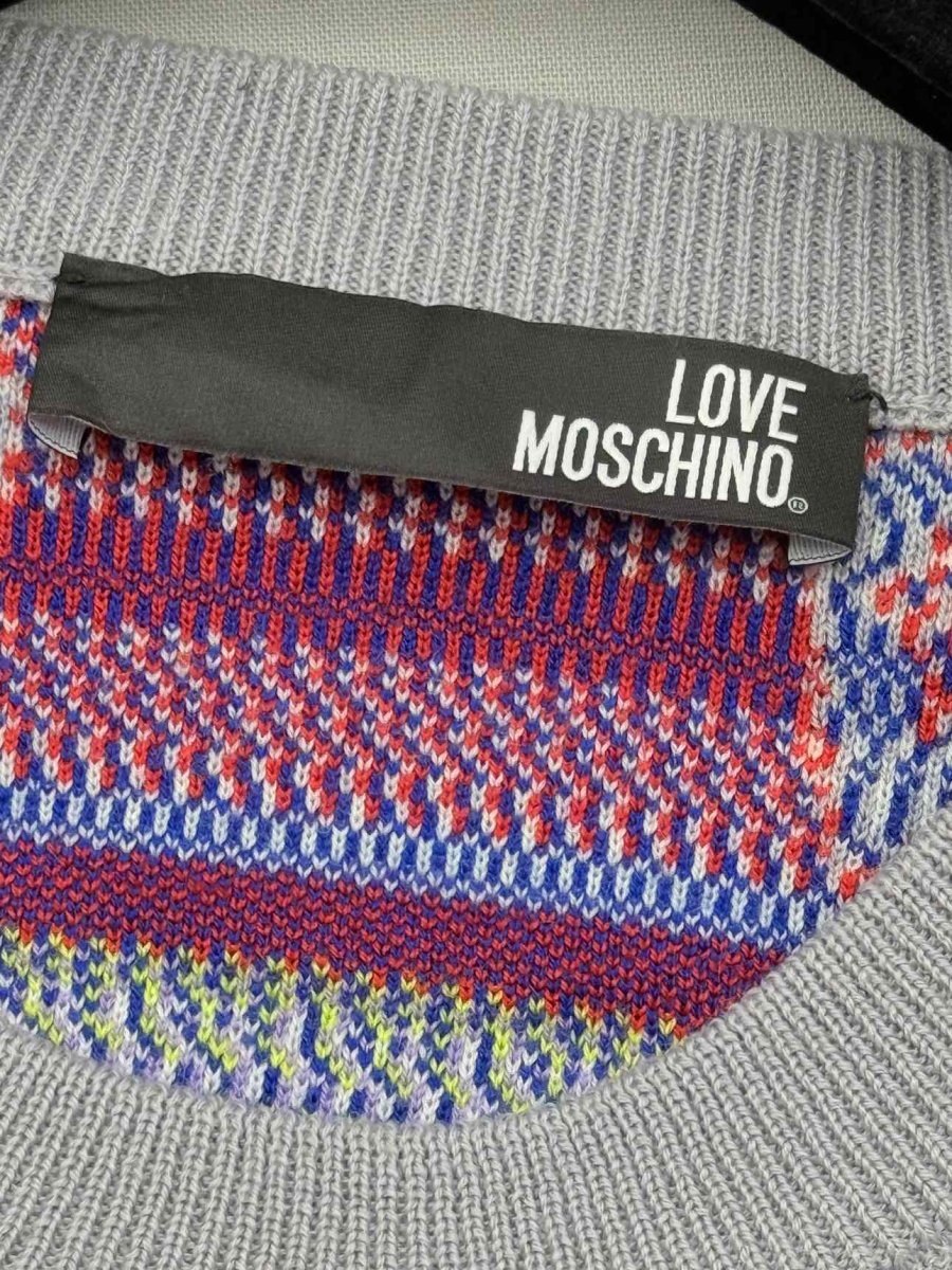 Pre - loved LOVE MOSCHINO Grey Multicolor Size XSmall Sweatshirt at Reems Closet