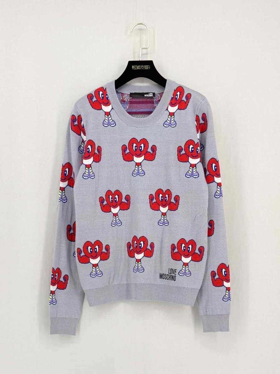 Pre - loved LOVE MOSCHINO Grey Multicolor Size XSmall Sweatshirt at Reems Closet