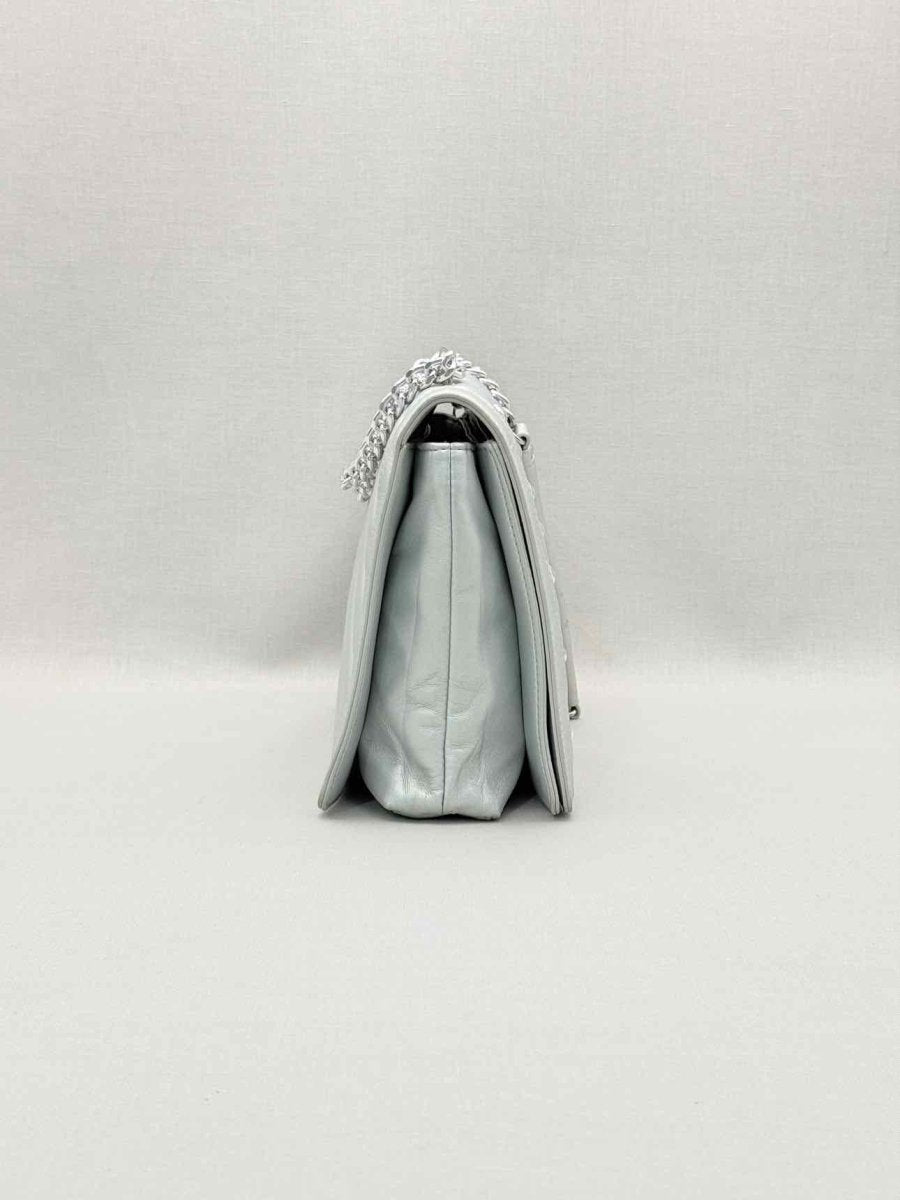 Pre-loved LOVE MOSCHINO Metallic Silver Quilted Shoulder Bag at Reems Closet