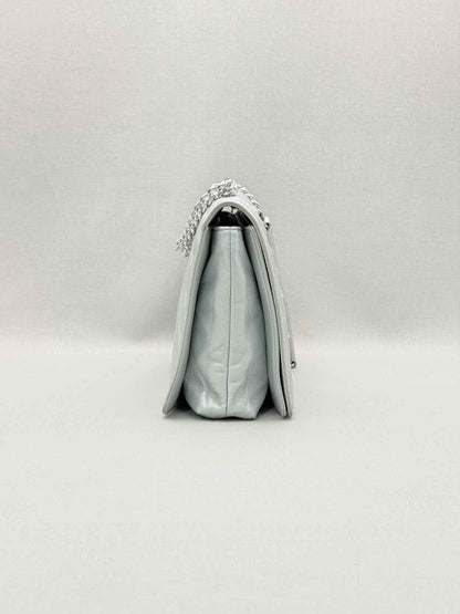 Pre-loved LOVE MOSCHINO Metallic Silver Quilted Shoulder Bag at Reems Closet