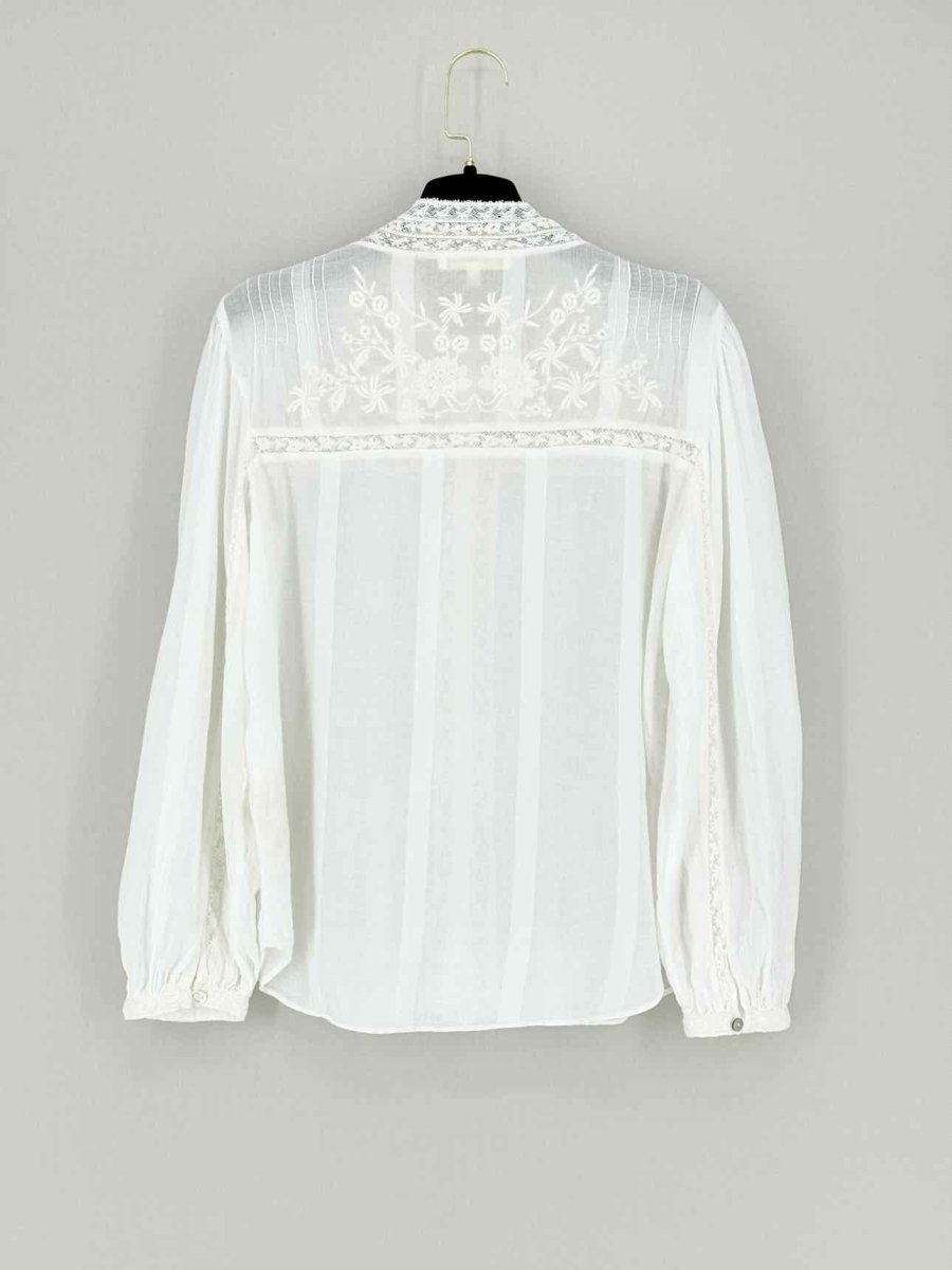 Pre - loved LOVE SHACK FANCY Rhonda White Size Medium Blouse at Reems Closet