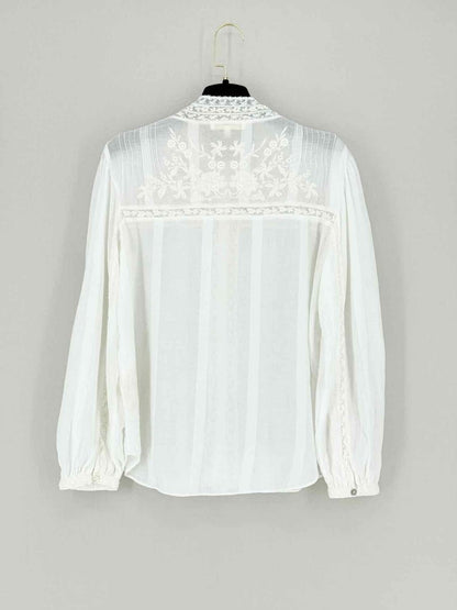 Pre - loved LOVE SHACK FANCY Rhonda White Size Medium Blouse at Reems Closet