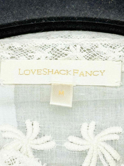 Pre - loved LOVE SHACK FANCY Rhonda White Size Medium Blouse at Reems Closet