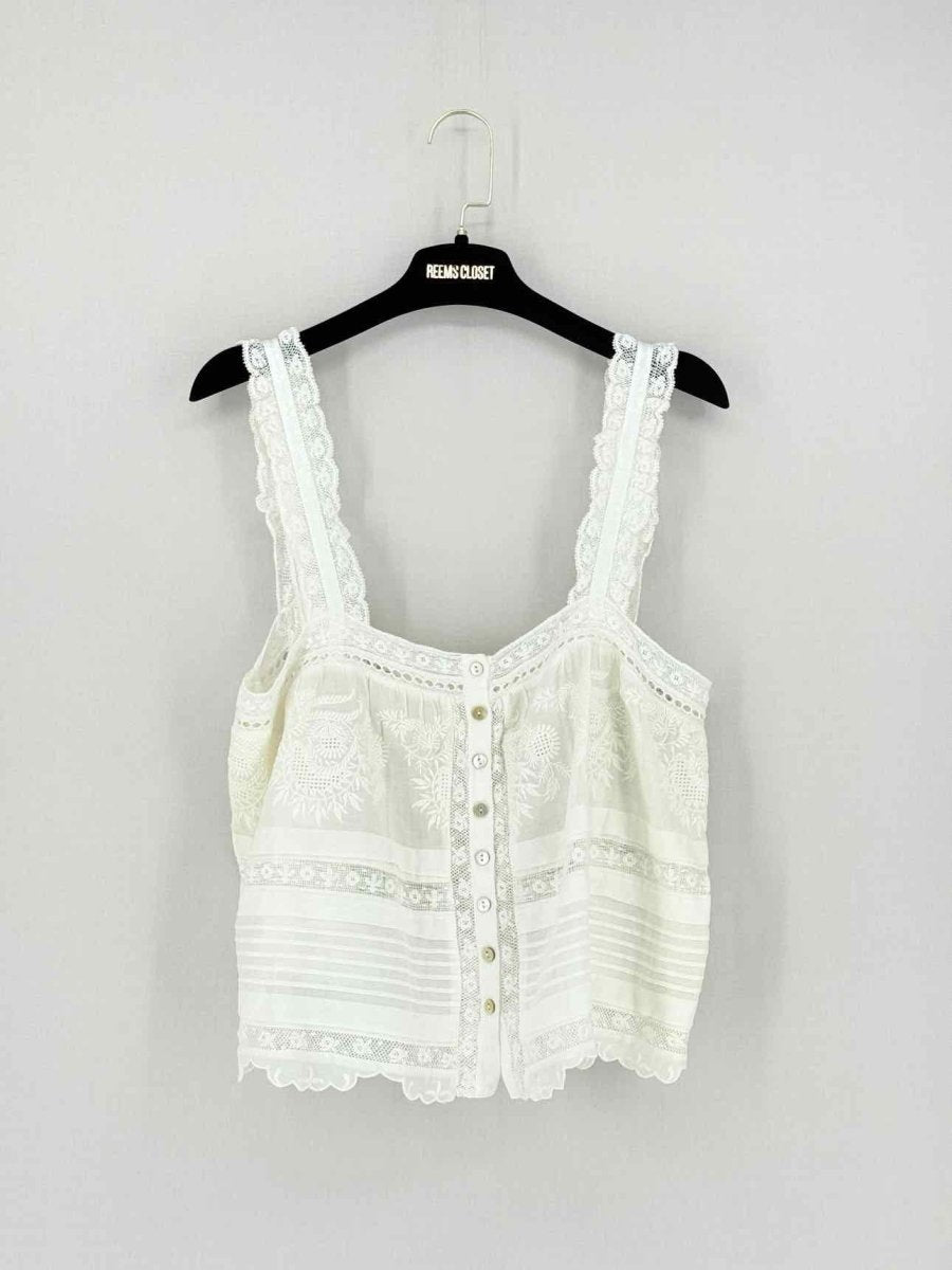 Pre - loved LOVE SHACK FANCY Sully Off - white Size Medium Top at Reems Closet