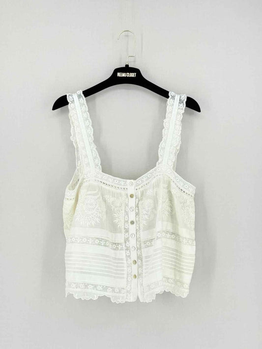 Pre - loved LOVE SHACK FANCY Sully Off - white Size Medium Top at Reems Closet