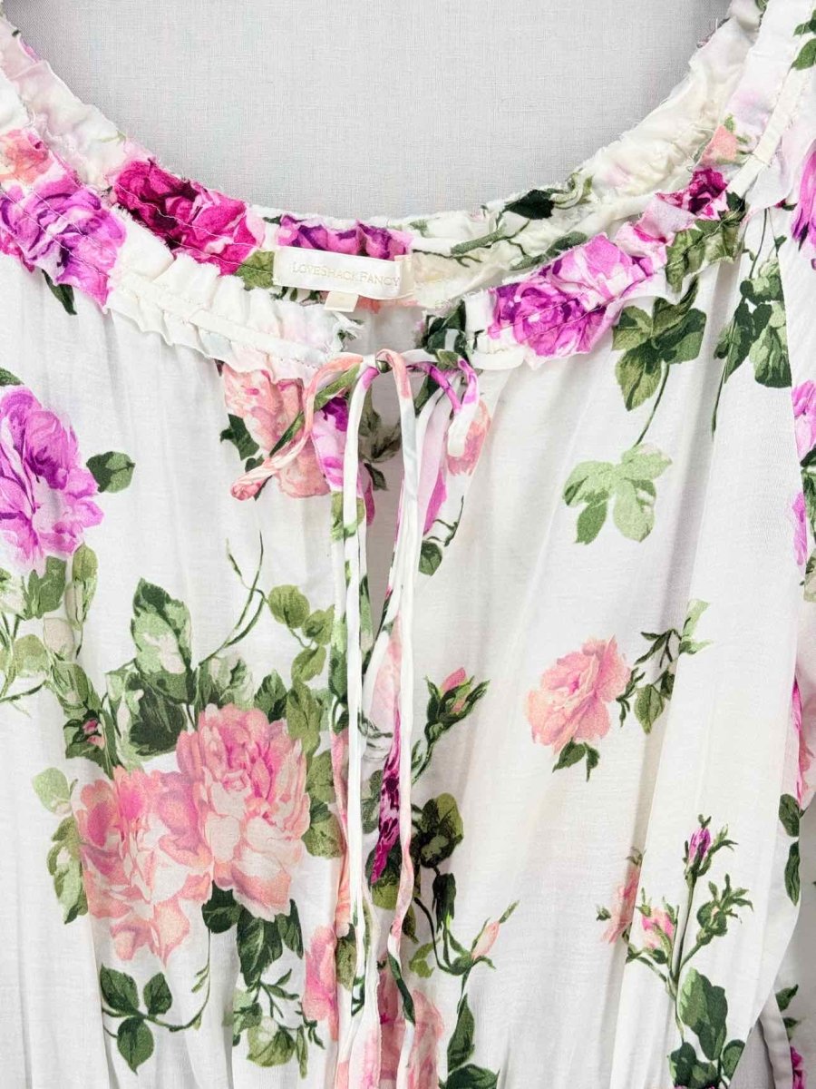 Pre-loved LOVE SHACK FANCY White & Pink Size US 8 Short Dress at Reems Closet