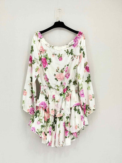 Pre-loved LOVE SHACK FANCY White & Pink Size US 8 Short Dress at Reems Closet