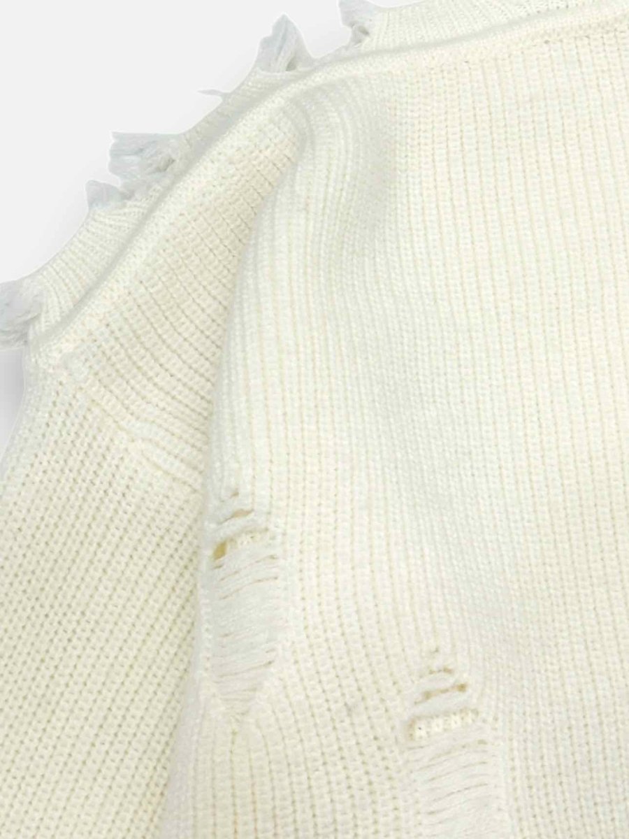 Pre - loved LOVERS AND FRIENDS Cream Tattered Jumper at Reems Closet