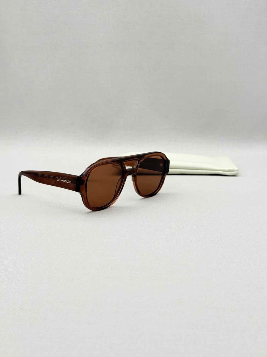 Pre-loved LU GOLDIE Brown Sunglasses at Reems Closet