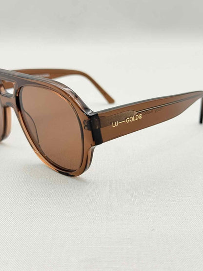 Pre-loved LU GOLDIE Brown Sunglasses at Reems Closet