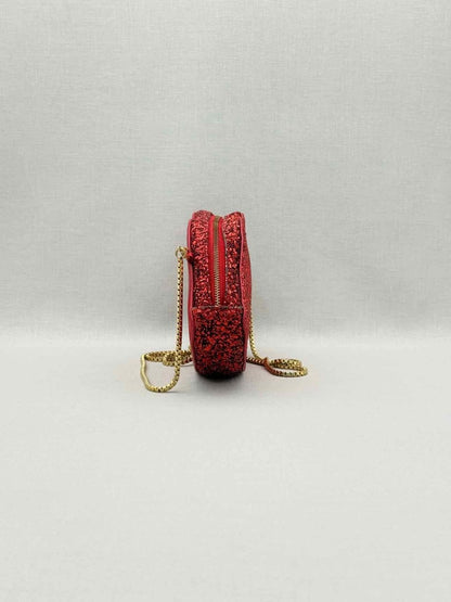 Pre-loved LULU GUINNESS Glitter Lips Red Crossbody at Reems Closet