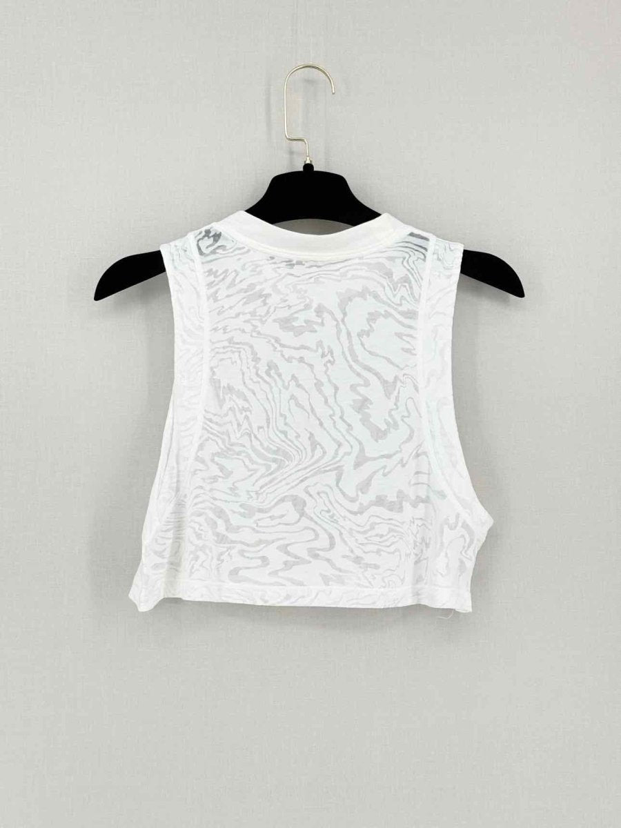 Pre-loved LULULEMON All Yours Crop White Mesh Size Small Tank Top at Reems Closet