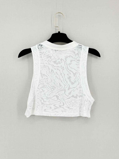 Pre-loved LULULEMON All Yours Crop White Mesh Size Small Tank Top at Reems Closet