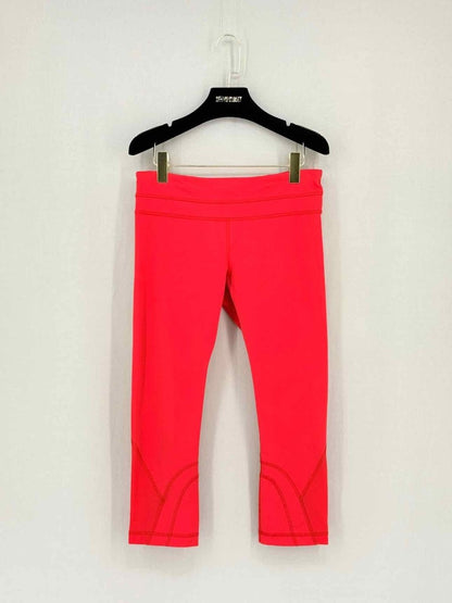 Pre - loved LULULEMON Red Orange Size Medium Leggings at Reems Closet