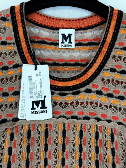 Pre - loved M MISSONI Beige Multicolor Knit Size US 12 Midi Dress at Reems Closet