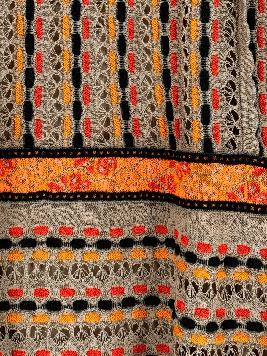 Pre - loved M MISSONI Beige Multicolor Knit Size US 12 Midi Dress at Reems Closet