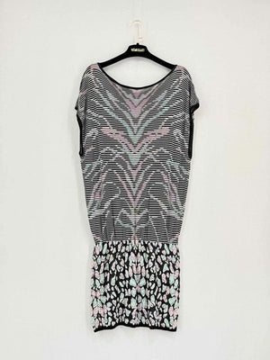 Pre - loved M MISSONI Black Multicolor Size US 8 Short Dress at Reems Closet