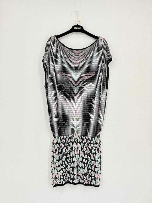 Pre - loved M MISSONI Black Multicolor Size US 8 Short Dress at Reems Closet