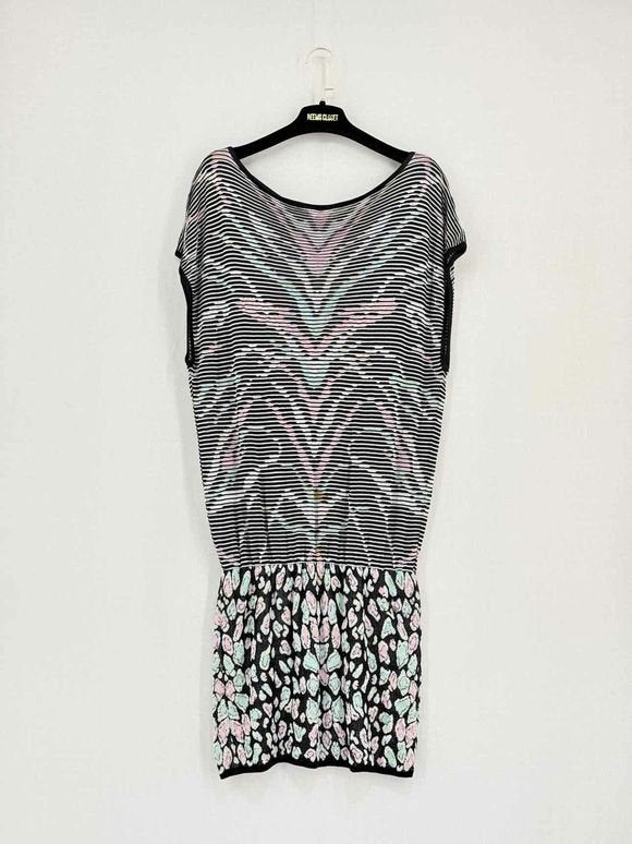 Pre - loved M MISSONI Black Multicolor Size US 8 Short Dress at Reems Closet