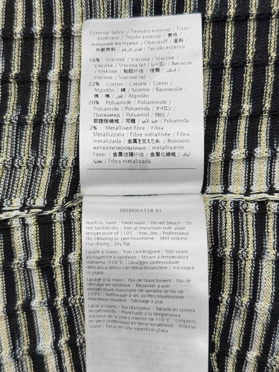 Pre-loved M MISSONI Black & White Striped Size US 6 Cardigan at Reems Closet